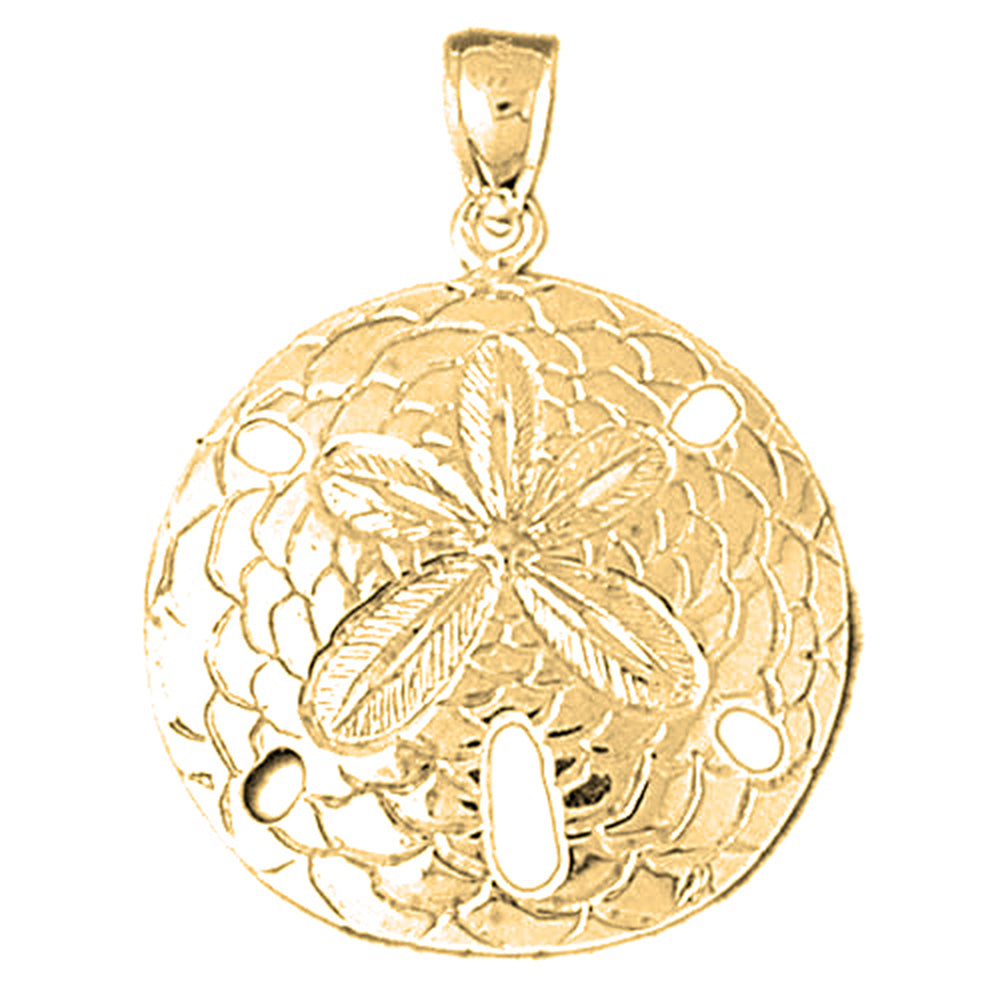 14K or 18K Gold Sand Dollar Pendant
