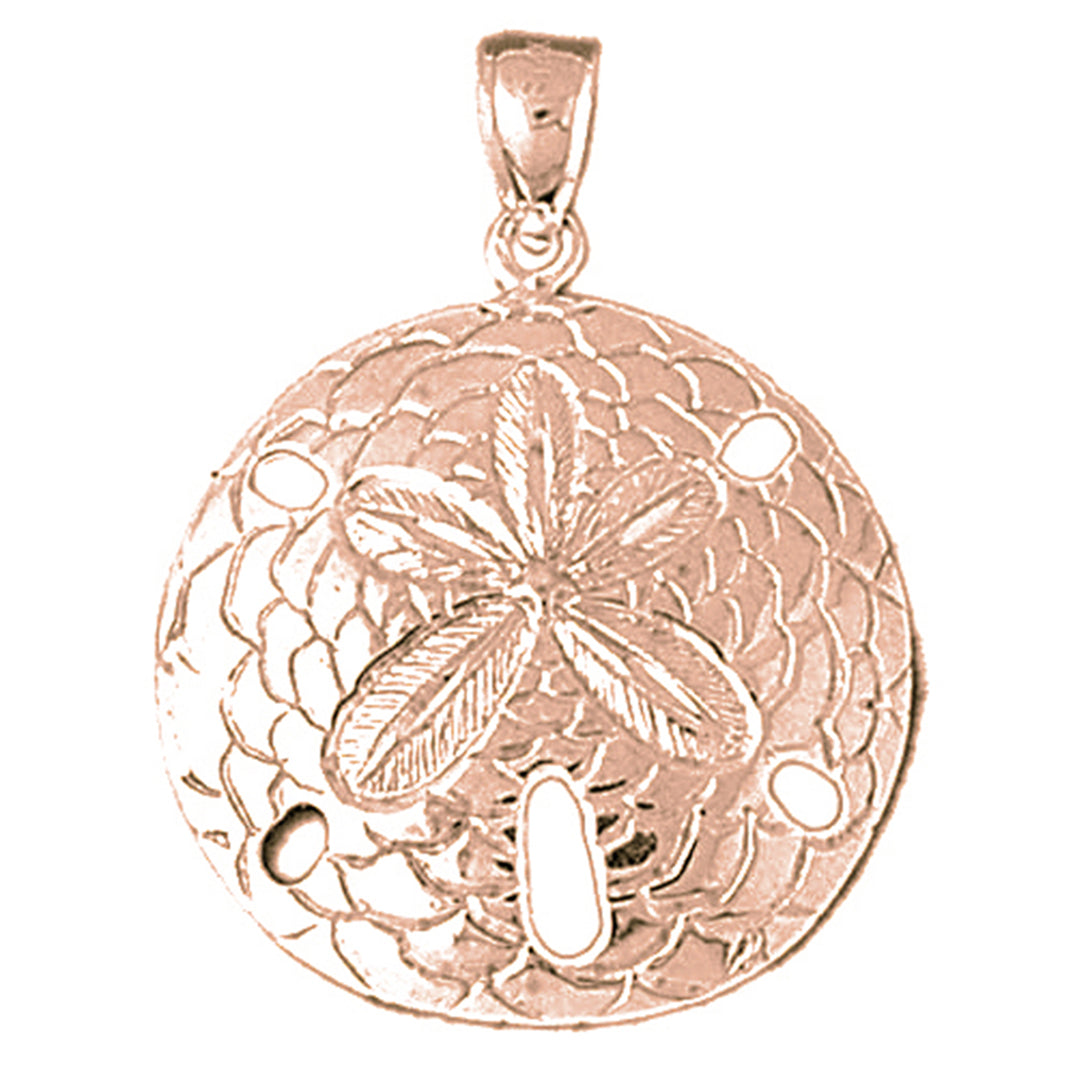 14K or 18K Gold Sand Dollar Pendant