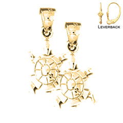 14K or 18K Gold Turtle Earrings