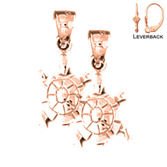 14K or 18K Gold Turtle Earrings