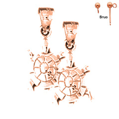 14K or 18K Gold Turtle Earrings