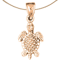 14K or 18K Gold Turtle Pendant