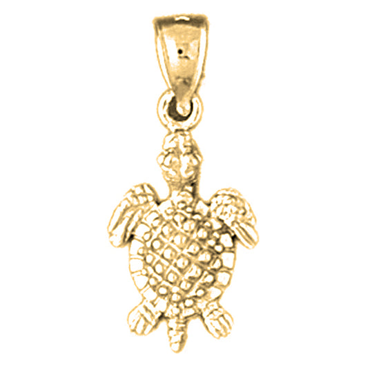 14K or 18K Gold Turtle Pendant