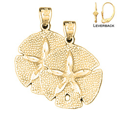 14K or 18K Gold Sand Dollar Earrings