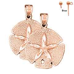 14K or 18K Gold Sand Dollar Earrings