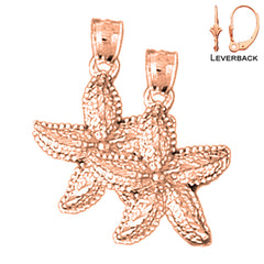 14K or 18K Gold Starfish Earrings