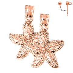 14K or 18K Gold Starfish Earrings