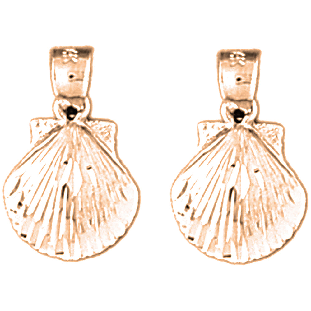 14K or 18K Gold 17mm Shell Earrings