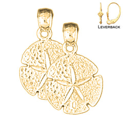 14K or 18K Gold Sand Dollar Earrings