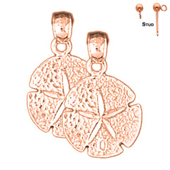 14K or 18K Gold Sand Dollar Earrings