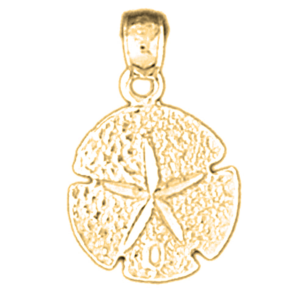14K or 18K Gold Sand Dollar Pendant