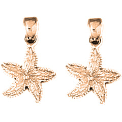 14K or 18K Gold 19mm Starfish Earrings