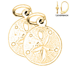 14K or 18K Gold Sand Dollar Earrings