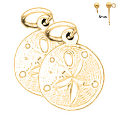14K or 18K Gold Sand Dollar Earrings