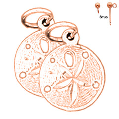 14K or 18K Gold Sand Dollar Earrings