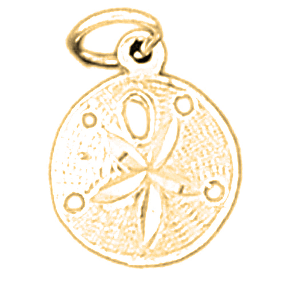 14K or 18K Gold Sand Dollar Pendant