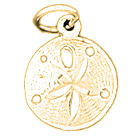 14K or 18K Gold Sand Dollar Pendant