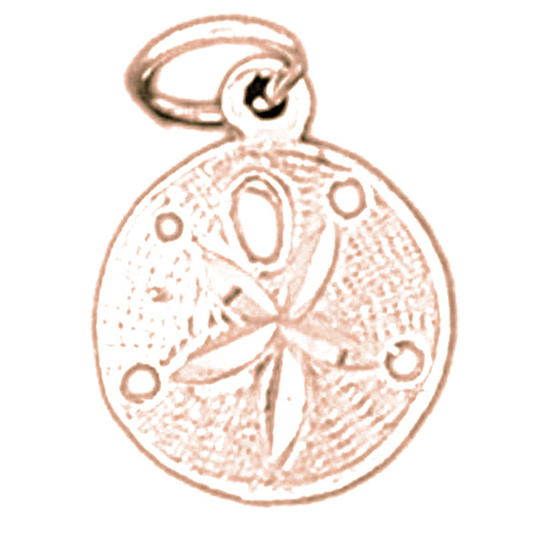 14K or 18K Gold Sand Dollar Pendant