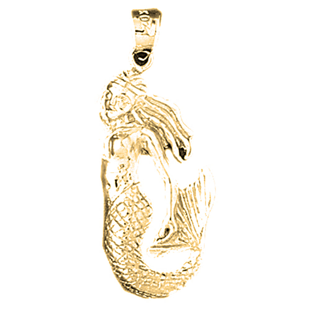 14K or 18K Gold Mermaid Pendant