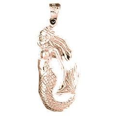 14K or 18K Gold Mermaid Pendant