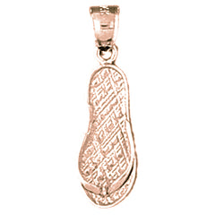 14K or 18K Gold 3D Flip Flop Pendant