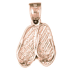 14K or 18K Gold 3D Flip Flop Pendant