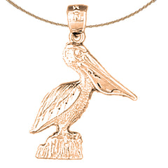 14K or 18K Gold Pelican Pendant