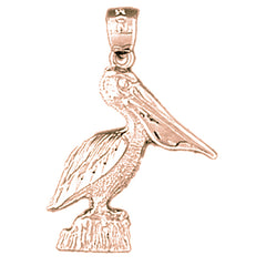 14K or 18K Gold Pelican Pendant