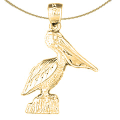 14K or 18K Gold Pelican Pendant
