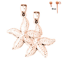 14K or 18K Gold Starfish Earrings
