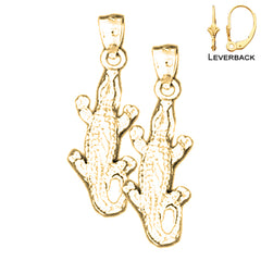 14K or 18K Gold Alligator Earrings