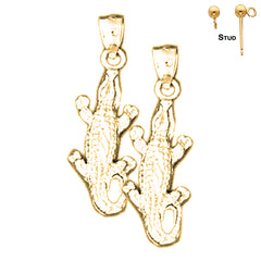 14K or 18K Gold Alligator Earrings