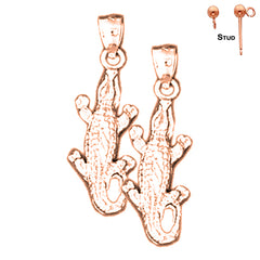 14K or 18K Gold Alligator Earrings