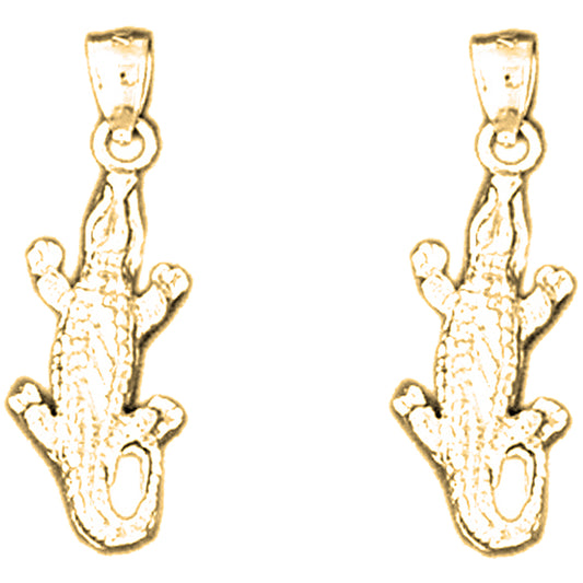 14K or 18K Gold 26mm Alligator Earrings