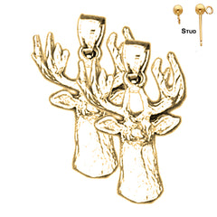 25 mm Hirschohrringe aus Sterlingsilber (weiß- oder gelbvergoldet)