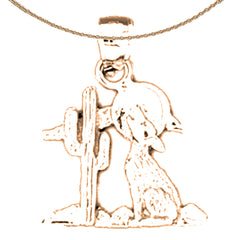 14K or 18K Gold Wolf Pendant