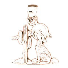 14K or 18K Gold Wolf Pendant