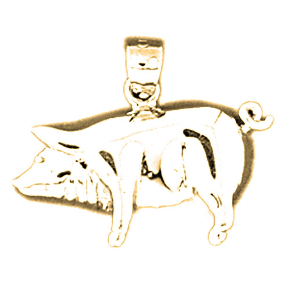 14K or 18K Gold Pig Pendant