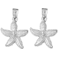 14K or 18K Gold 26mm Starfish Earrings