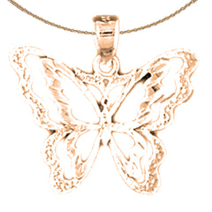 Colgante de mariposa de oro de 14 quilates o 18 quilates