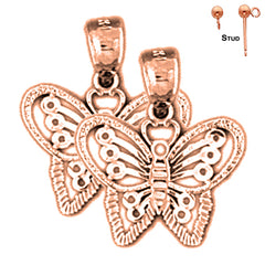 14K or 18K Gold Butterfly Earrings
