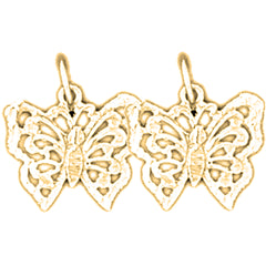14K or 18K Gold 14mm Butterfly Earrings