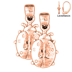 14K or 18K Gold Ladybug Earrings