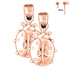 14K or 18K Gold Ladybug Earrings
