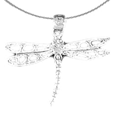 Colgante de libélula de oro de 14 quilates o 18 quilates