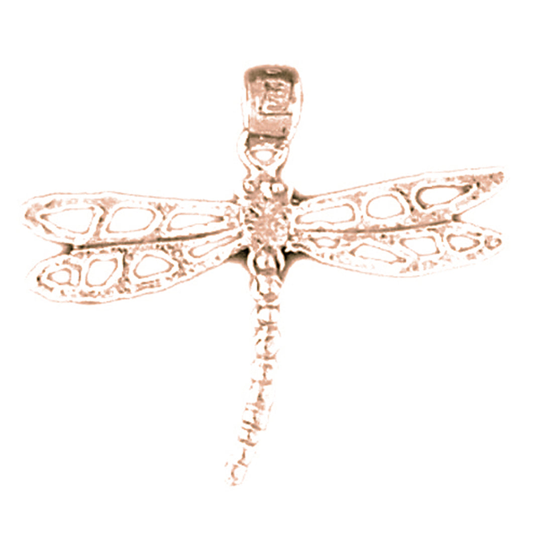 14K or 18K Gold Dragonfly Pendant