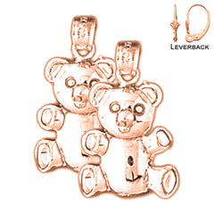 14K or 18K Gold Teddy Bear Earrings
