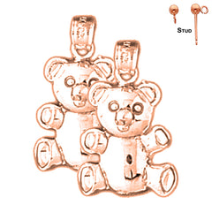 14K or 18K Gold Teddy Bear Earrings