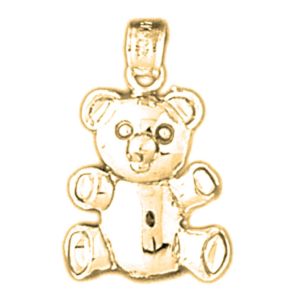 14K or 18K Gold Teddy Bear Pendant