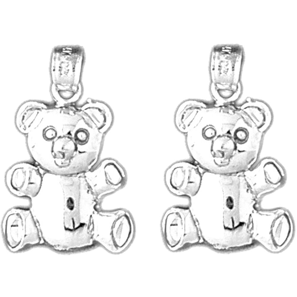 14K or 18K Gold 22mm Teddy Bear Earrings